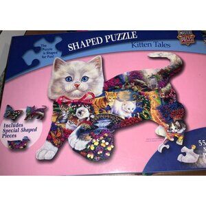 Master Pieces Shaped Puzzle 550 pc Large Pieces Kitten Tales complete